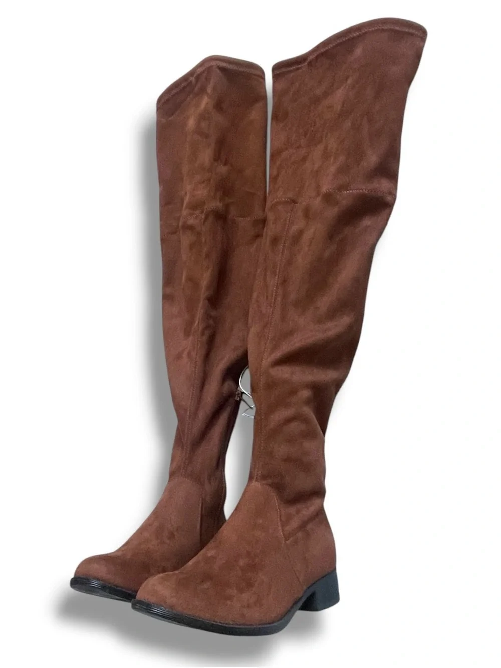 A New Day Cognac Brown Over The Knee Boots Wide Calf Size 6WC Faux Suede Boots